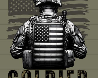 soldato png, veterani png, militare png, DOWNLOAD DIGITALE per sublimazione, regalo militare, design maglietta militare, USA png, regalo per il giorno dei veterani