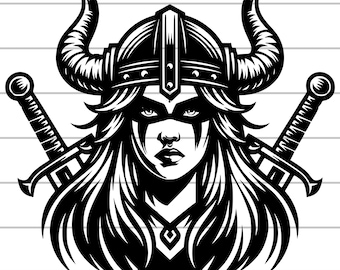 Viking nordique SVG PNG | Téléchargement numérique | Guerrier viking | Sublimation | Femme viking | Vikings SVG