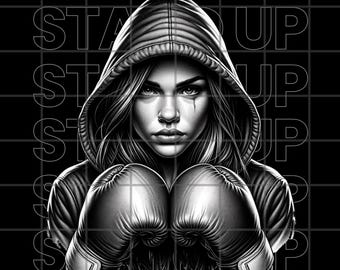 Sportschoolshirt png, boksen png meisje voor boksshirt, DIGITAL DOWNLOAD nee, bokshandschoenen png, training png, bokscadeaus voor haar, clipart