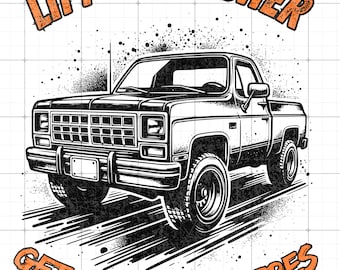 Vintage Square Body Truck PNG, Mudding, populaire en ce moment, conception de tshirt 300 dpi, TÉLÉCHARGEMENT NUMÉRIQUE, pays png, cadeaux pour lui, clipart