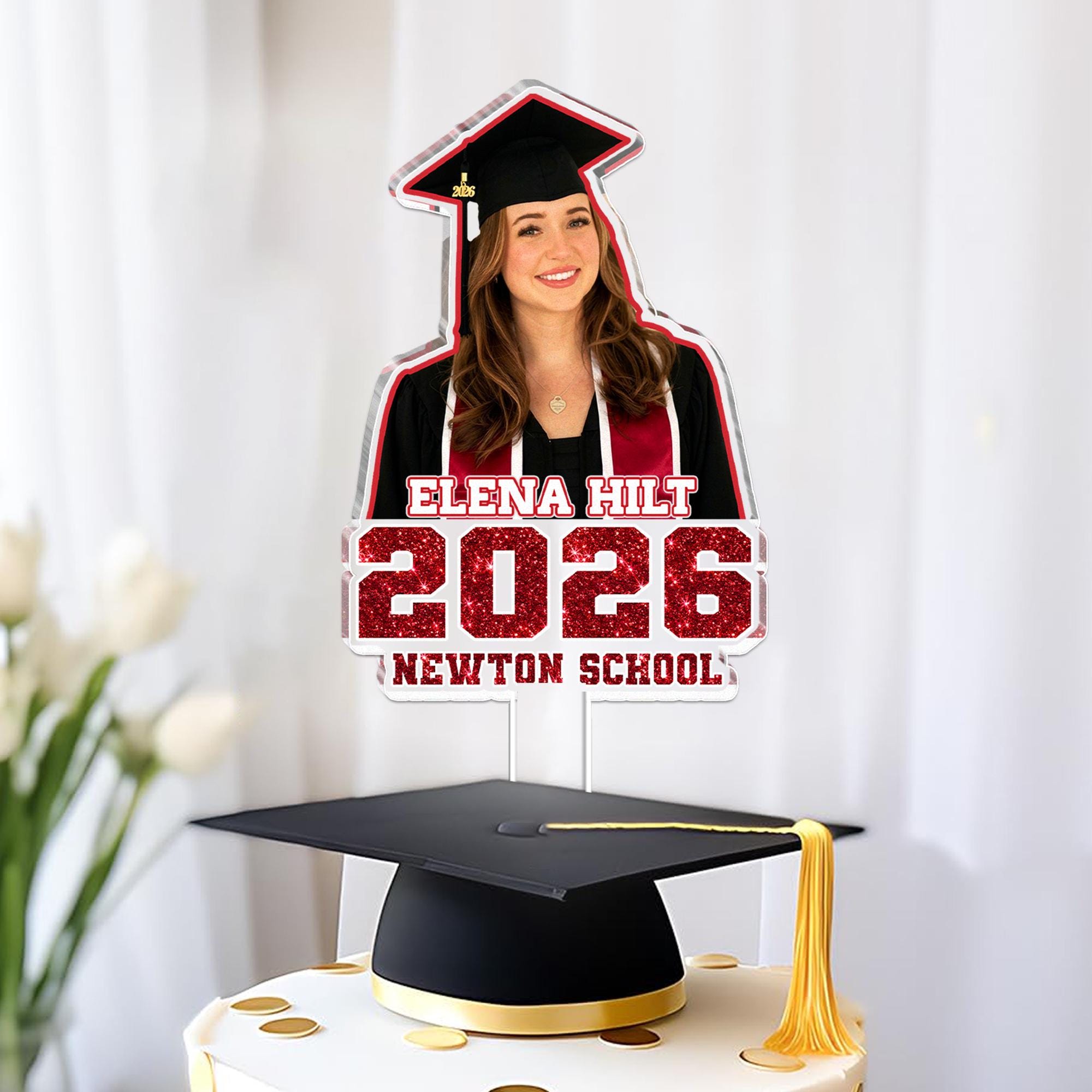 Personalized Graduation Cake Topper: Custom Photo Grad Topper, Class of ...