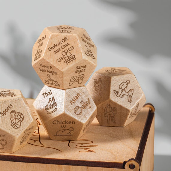 Personalized Date Night Dice Game Set, Valentines Day & Anniversary Gift