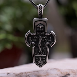 Sterling Silver Orthodox Cross Necklace: Handcrafted Religious Pendant