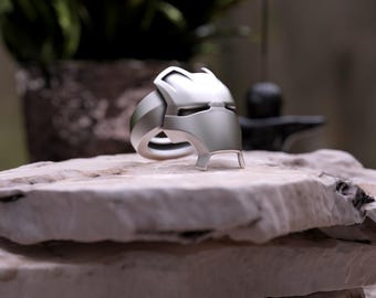 Sterling Silver Iron Man Helmet Ring, Avengers Collectible