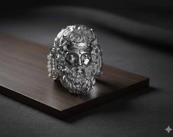 Zeus Ring, 925 Sterling Silver, Ancient Greek Mythology Ring
