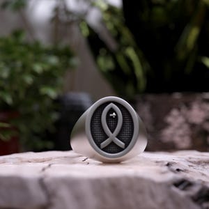 Ichthys Signet Ring: 925 Sterling Silver Christian Fish Jewelry