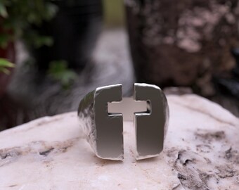 Handcrafted Sterling Silver Cross Ring - Christian Religious Jewelry
