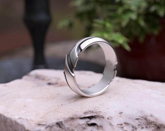 Sterling Silver Wave Ring: Handmade Sculptural Band