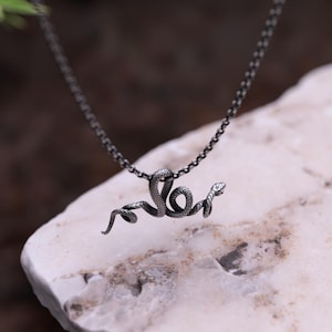 Snake Necklace 925 Sterling Silver Serpent Pendant Handcrafted Animal Jewelry Mystical Symbol Statement Piece