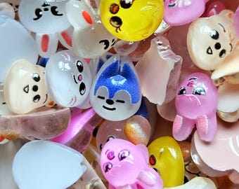 SKZOO CHARMS - resin flatback, 3D, wolf, pig, rabbit, chicken, dog, fox, farm animals, nail charms, gift for kpop fans