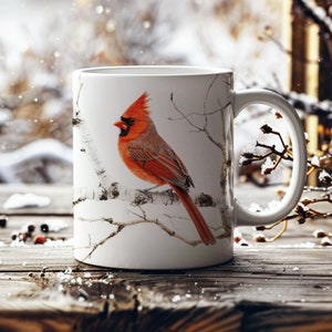 Cardinal Mug Bird Lover Gift For Cardinal Lovers Bird Watcher Gift Bird Coffee Cup Red Cardinal Tea Cup Cardinal Christmas