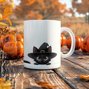 魔女の黒猫マグカップ - Etsy 日本