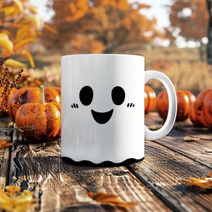 Ghost Mug Cute Ghost Halloween Mug Cartoon Ghost Cup Spooky Season Halloween Gift