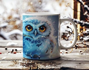 Snowy Owl Mug Realistic Art Mug Owl Lover Gift Ceramic Bird Coffee Mug Nature Lover Housewarming Gift For Bird Enthusiast Gift For Her