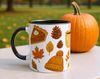 Fall Mug Autumn Coffee Mug Pumpkin Pie Mug Sweater Weather Leaf Coffee Mug Fall Gifts Pumpkin Mug Gifts For Fall Gifts For Her Autumn Decor