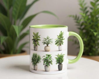 Plant Theme Mug Plant Lady Coffee Mug Gift Ideas Plant Lover Gift For Her Boho House Plant Mug Succulant Mug Gift For Plant Mom