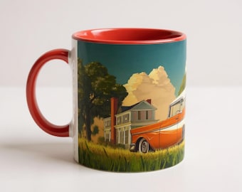 Realistic Vintage Car Mug Vintage Car Coffee Mug Retro Auto Lover Gift Cool Car Mug Classic Vehicle Coffee Cup Gift for Him Father's Day
