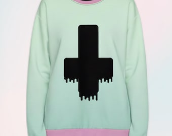 Moletom Menhera Melty Cross: Estilo Pastel Goth Yami Kawaii J-Fashion