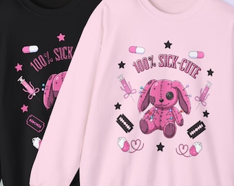 Menhera Pastel Goth Bunny Sweatshirt Yami Kawaii JFashion