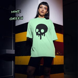 Pastel Goth Melty Black Skull Shirt Yami Kawaii Clothing Harajuku Aesthetics Cute Gothic Clothes Cotton tee-shirt Grunge Alt Emo Y2K Fashion