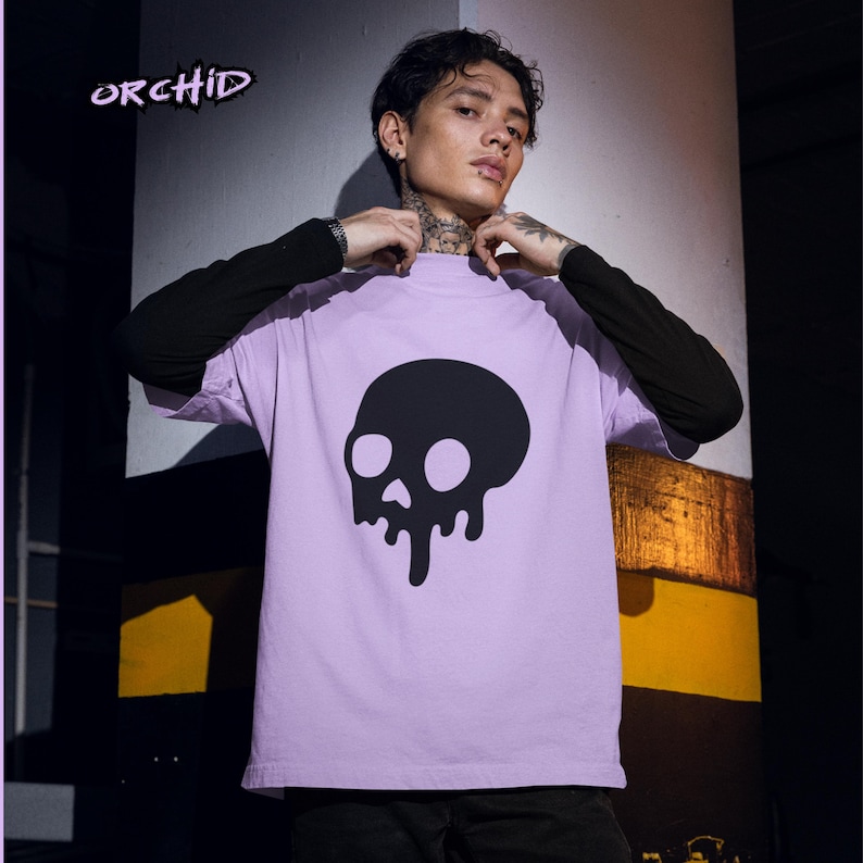 Pastel Goth Melty Black Skull Shirt Yami Kawaii Clothing Harajuku Aesthetics Cute Gothic Clothes Cotton tee-shirt Grunge Alt Emo Y2K Fashion