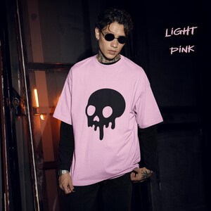 Pastel Goth Melty Black Skull Shirt Yami Kawaii Clothing Harajuku Aesthetics Cute Gothic Clothes Cotton tee-shirt Grunge Alt Emo Y2K Fashion