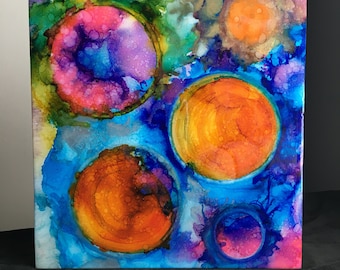 Abstract Circles, Abstract Alcohol Ink Art, Alcohol Ink Art