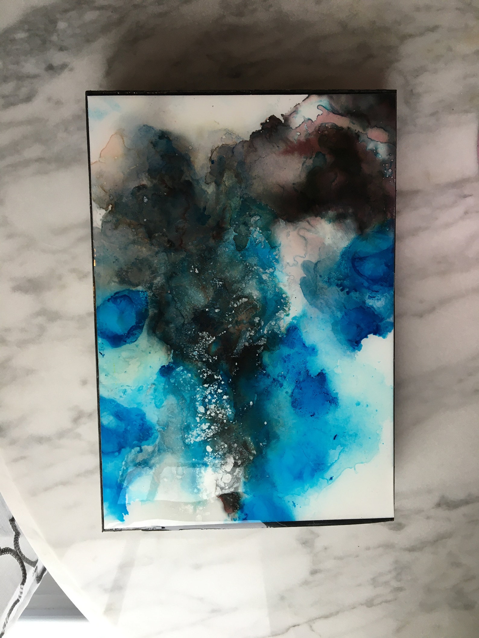 Alcohol Ink Art, storm Sky, Ink Art Etsy