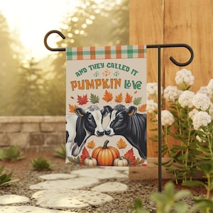 Cows and Pumpkins Garden Flag: Farmhouse Fall Decor