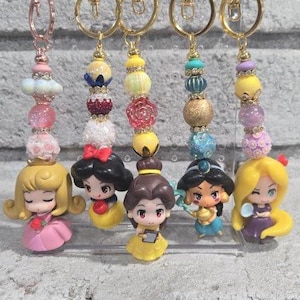 PRINCESSES Customized Character Beaded Keychains or Bag Charm