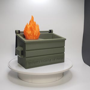 Flickering Dumpster Fire - LED Illuminated - Desk Toy - UPDATED DESIGN!