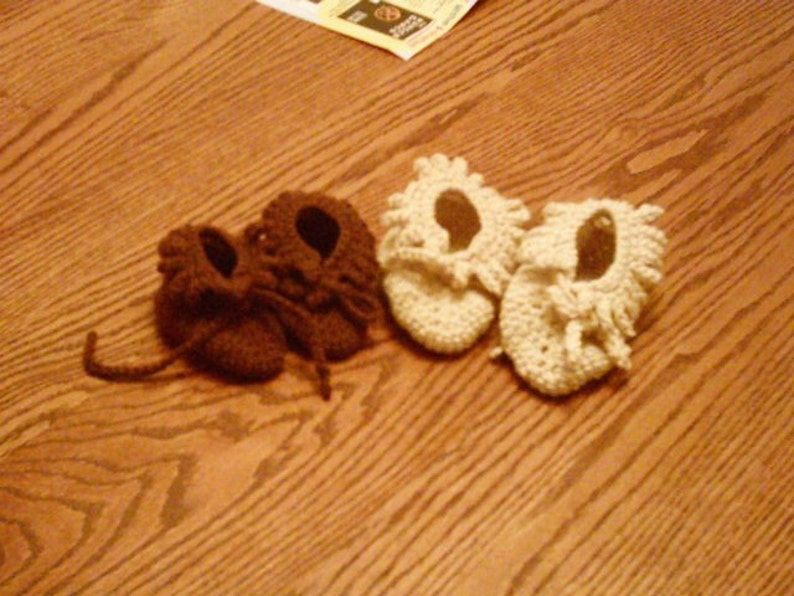 Infant/Toddler crocheted Moccasin style booties image 1