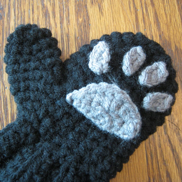 Paw Print Toddler Mittens