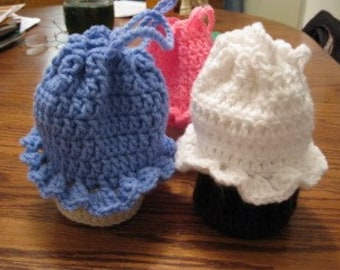 Sac de sac à main/sucrerie cupcake au crochet - vous choisissez des couleurs