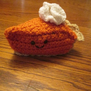 Crochet Pumpkin Pie Slice - Plushie Pumpkin Pie Slice - Stuffed Handmade Pumpkin Pie Slice- Fall Decor- Autumn Home Decor