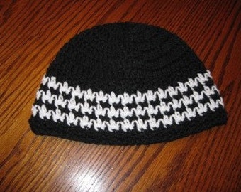 Black and White Skullcap beanie