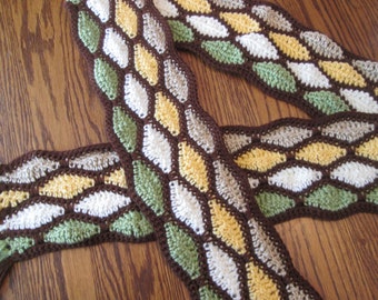 Earth Toned, Stained Glass, Honeycomb, Multicolored Scarf