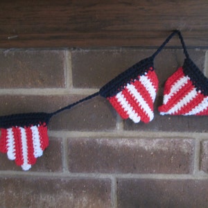 Patriotic Red White and Blue Garland, Bunting, Decoration