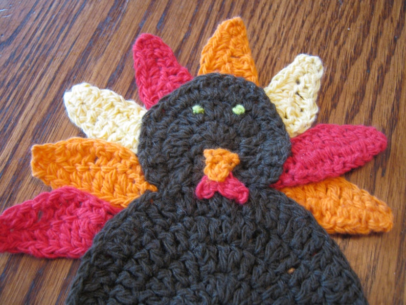 Large Crochet Turkey Applique - Etsy