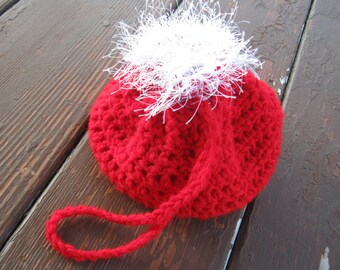 Crocheted Santa Bag purse, goody bag, gift bag