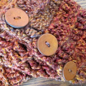 Oversized Cowl with Buttons, Women's Winter Accessories, Multicolor Scarf, Infinity Scarf image 5