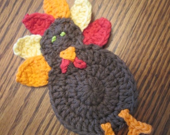 Small Crochet Turkey Applique