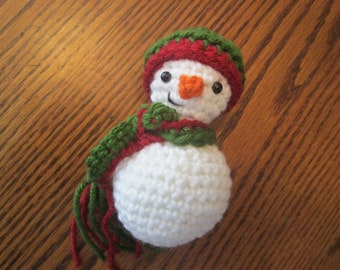 Amigurumi Snowman - Crochet Snowman Plushie - Winter Decor