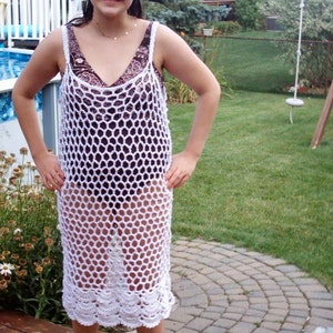 Custom crocheted swimsuit cover up/dress