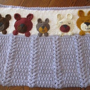 Sleep Tight Teddy Bear Blanket, Teddy Bear, Crocheted Baby Blanket, Baby Shower Gift, Baby Homecoming, Blanket for Baby, Newborn, Keepsake