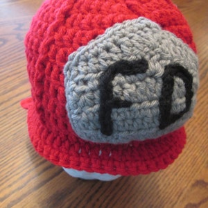 Crochet Fireman Beanie Hat
