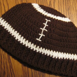 Crochet Football Hat, football beanie, crochet hats for kids and adults, toddler football, baby football costume