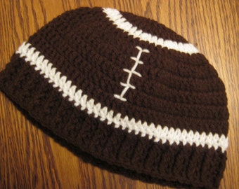 Crochet Football Hat, football beanie, crochet hats for kids and adults, toddler football, baby football costume