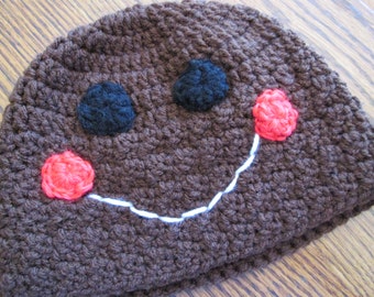 Gingerbread boy or girl crochet hat