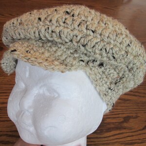 Crochet Golf Hat, Irish Flat Hat, Newsboy hat, Photo prop